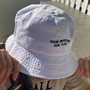 Asian American Girl Club White & Black Bucket Hat